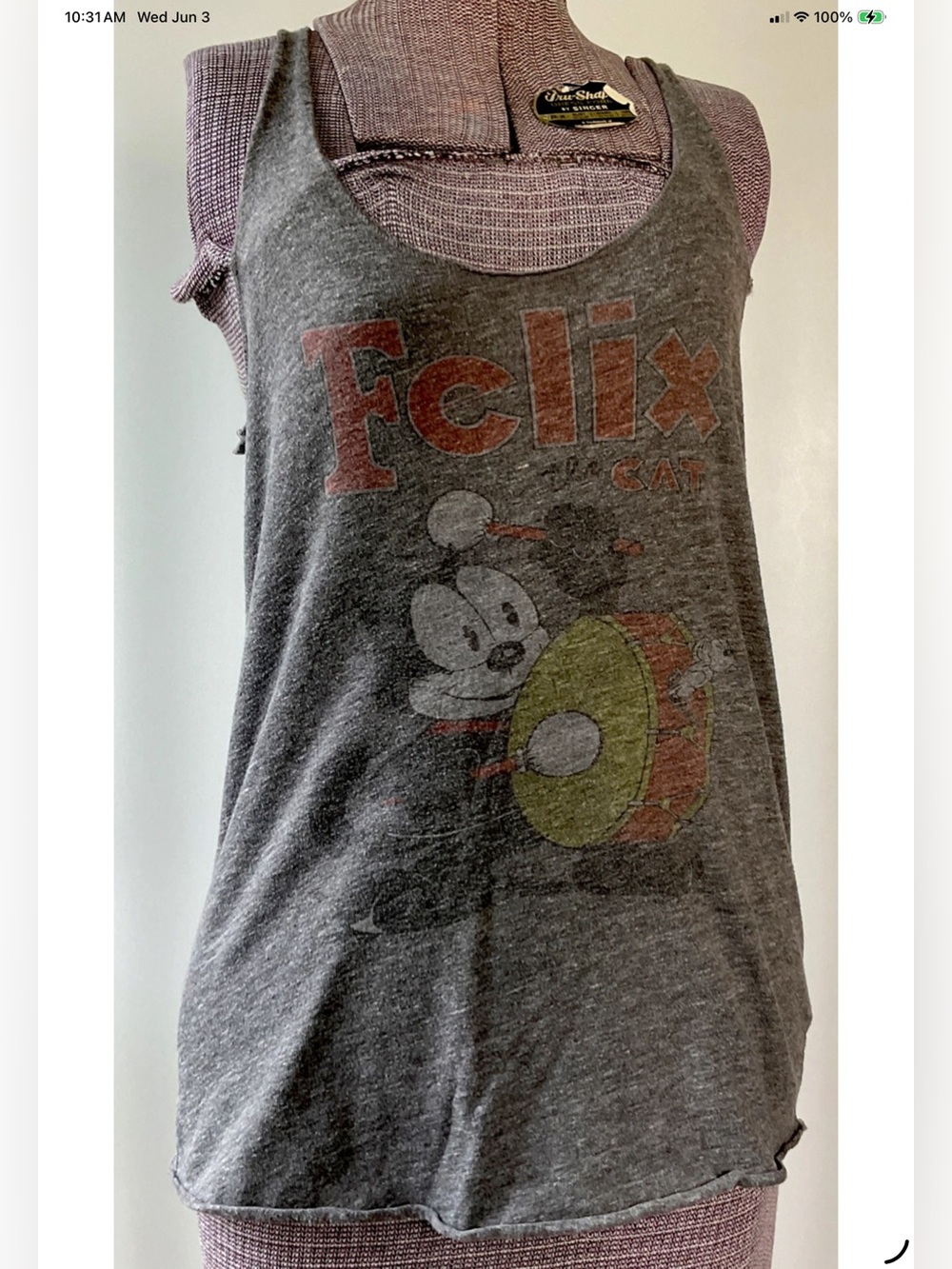 Radio Days Women’s Felix The Cat Muscle T-Shirt Size Medium